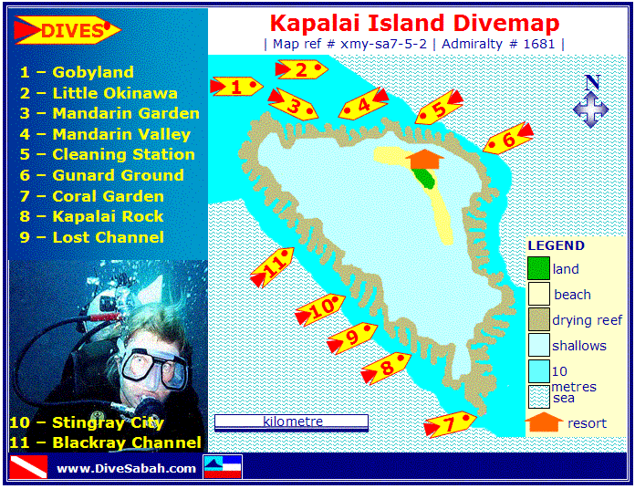 Dive Map of Kapalai Island