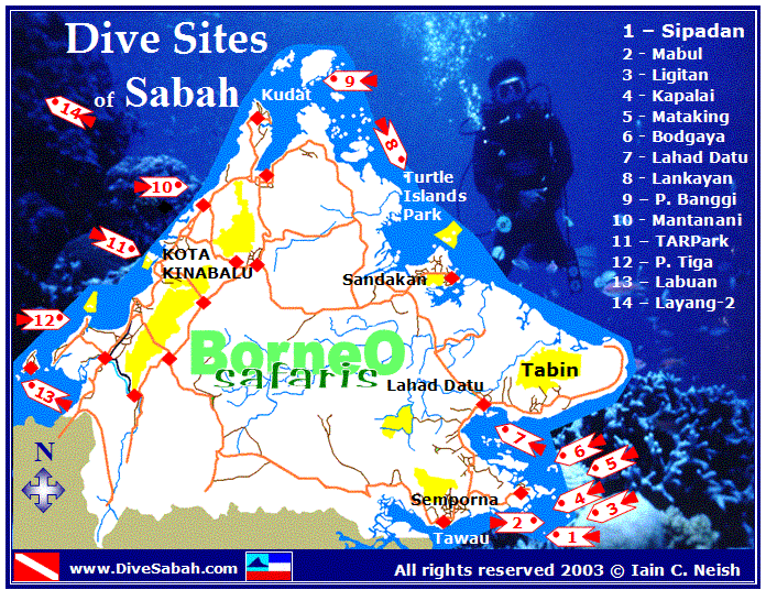 Dive Map of Sabah